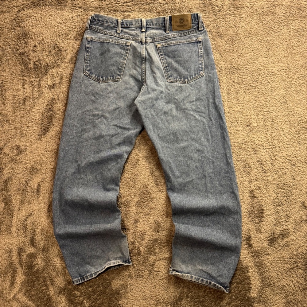 Wrangler Mens Five Star Premium Denim Relaxed Fit Jeans Blue 97601DR 34x30